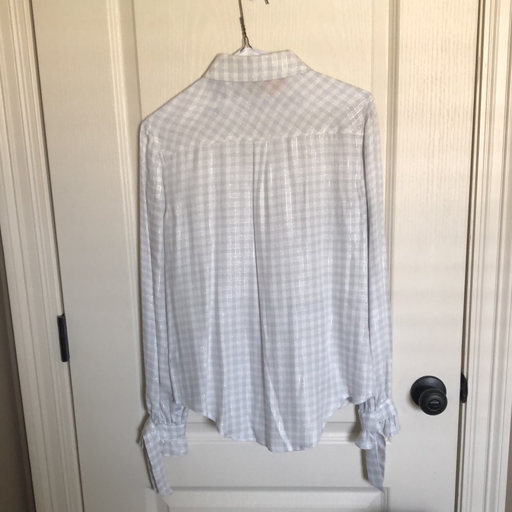 PAIGE Mya Gingham‎ Ruffle Cuff Shirt 🤍 - Picture 7 of 10